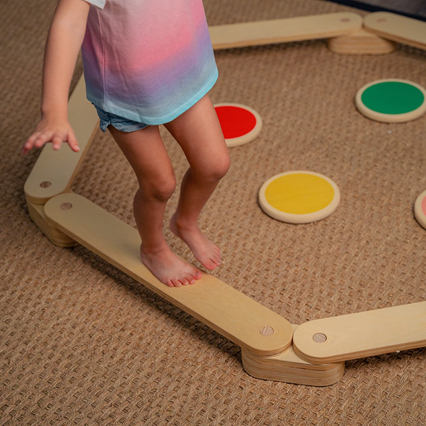 Montessori Ahşap Denge Kirişi, Denge Tahtası, Basamak Taşları, Aktivite Oyuncağı, Çocuk Oyuncak(6 SOPA 6 TAŞ) - Görsel 9