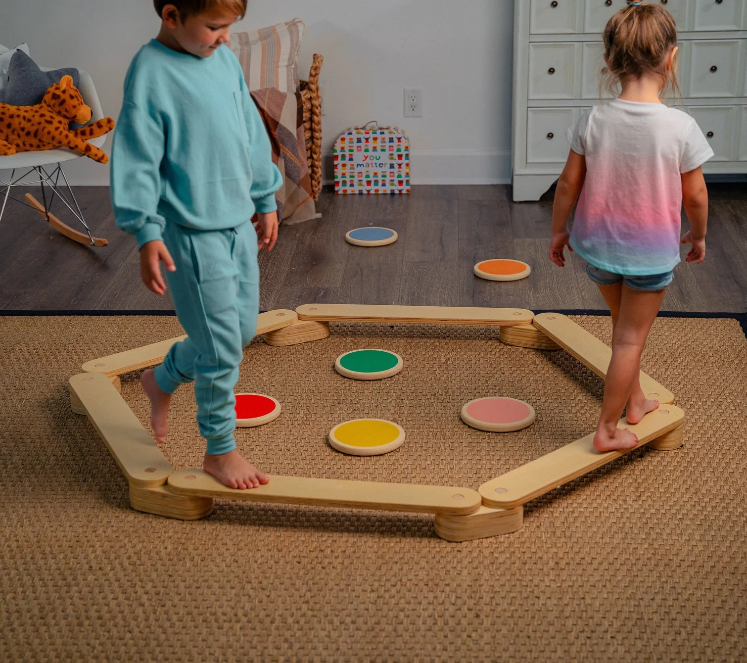 Montessori Ahşap Denge Kirişi, Denge Tahtası, Basamak Taşları, Aktivite Oyuncağı, Çocuk Oyuncak(6 SOPA 6 TAŞ) - Görsel 10