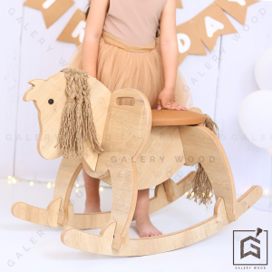 Ahşap Sallanan At-Deri Koltuklu, Sallanan Çocuk Oyuncak, Bebek Oyuncakları, Çocuk Aktivite-DERİ KOLTUKLU (ESKİ MODEL)